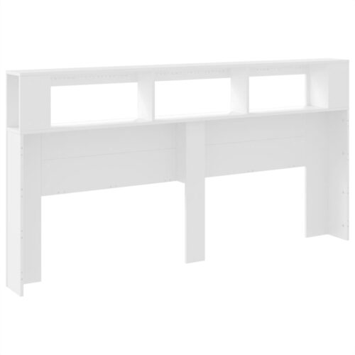 LED Headboard White 200cm Engineered Wood - Image 6