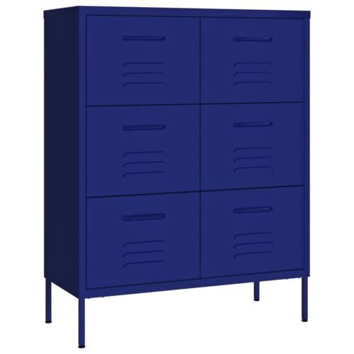 Drawer Cabinet Navy Blue 80x35x101.5cm Steel - Image 2