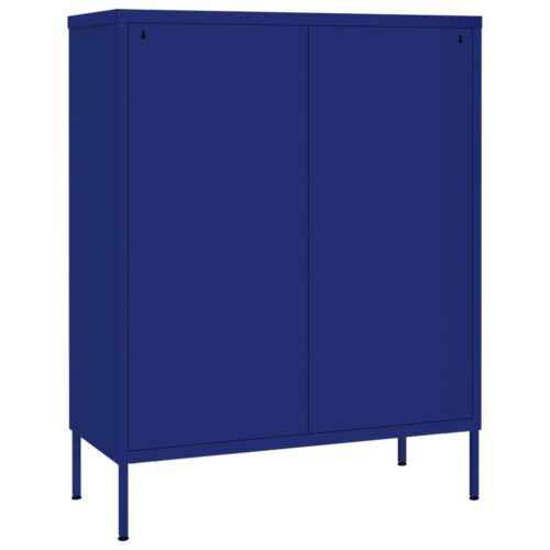 Drawer Cabinet Navy Blue 80x35x101.5cm Steel - Image 5