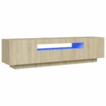 TV Cabinet with LED Lights Sonoma Oak 160x35x40cm