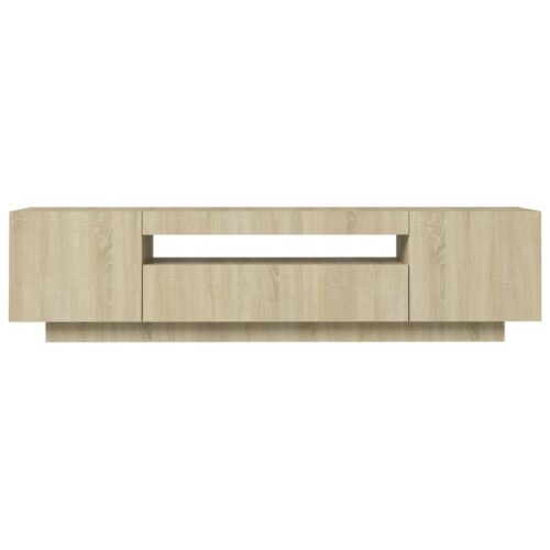 TV Cabinet with LED Lights Sonoma Oak 160x35x40cm - Image 8