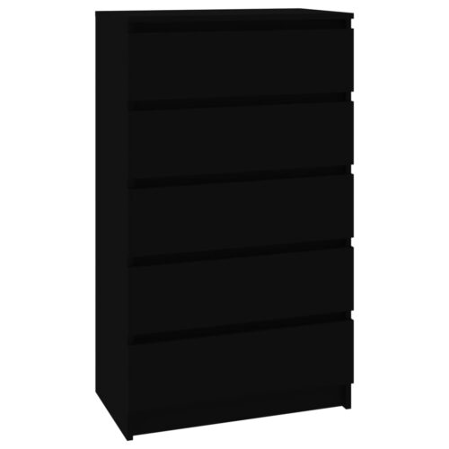 Drawer Cabinet Black 60x36x103cm Engineered Wood - Image 2
