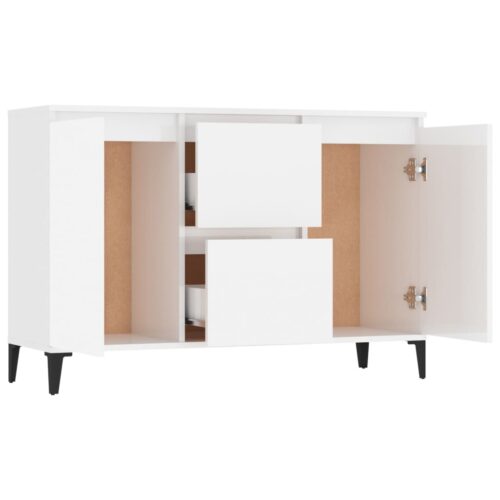 Sideboard High Gloss White 104x35x70cm Engineered Wood - Image 4