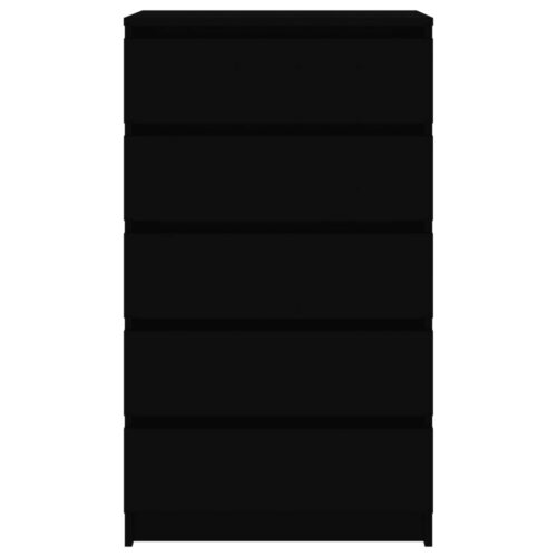 Drawer Cabinet Black 60x36x103cm Engineered Wood - Image 6