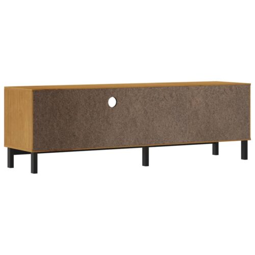 TV Cabinet with Glass Door FLAM 158x40x50cm Solid Wood Pine - Image 7