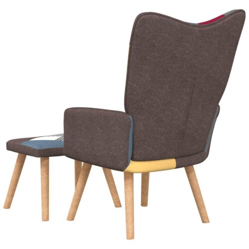 Relaxing Chair with a Stool Patchwork Fabric - Image 5