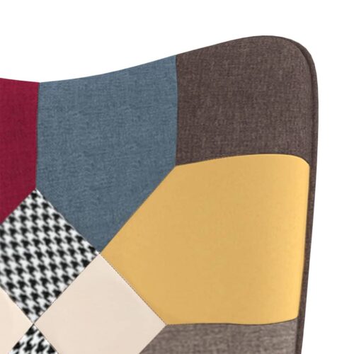 Relaxing Chair with a Stool Patchwork Fabric - Image 9