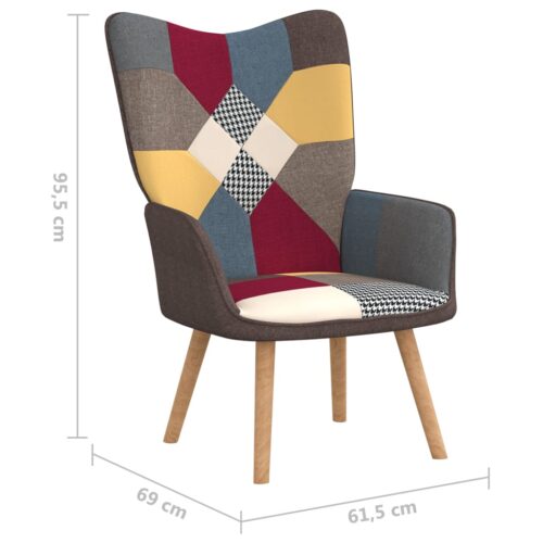 Relaxing Chair with a Stool Patchwork Fabric - Image 10