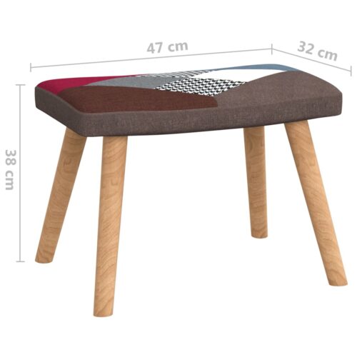 Relaxing Chair with a Stool Patchwork Fabric - Image 11