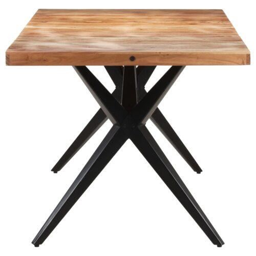 Dining Table 160x80x76cm Solid Acacia Wood - Image 3