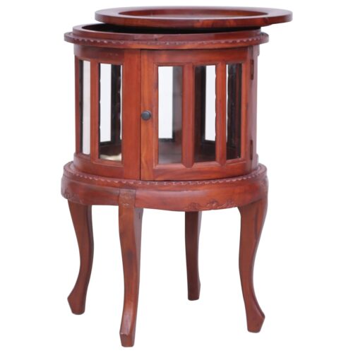 Vitrine Cabinet Brown 50x50x76cm Solid Mahogany Wood - Image 3