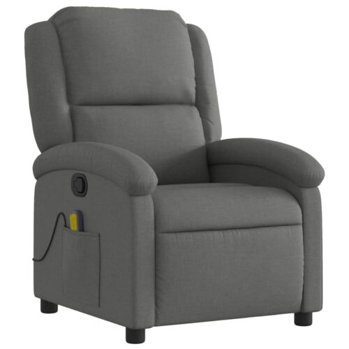 Massage Recliner Chair Dark Grey Fabric - Image 3