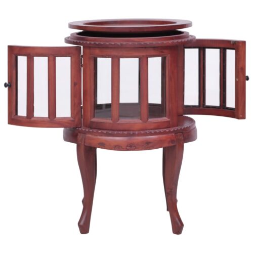 Vitrine Cabinet Brown 50x50x76cm Solid Mahogany Wood - Image 4