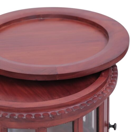 Vitrine Cabinet Brown 50x50x76cm Solid Mahogany Wood - Image 5