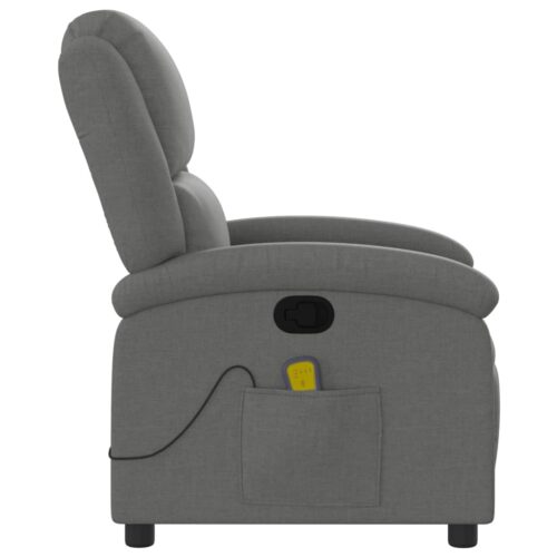 Massage Recliner Chair Dark Grey Fabric - Image 8