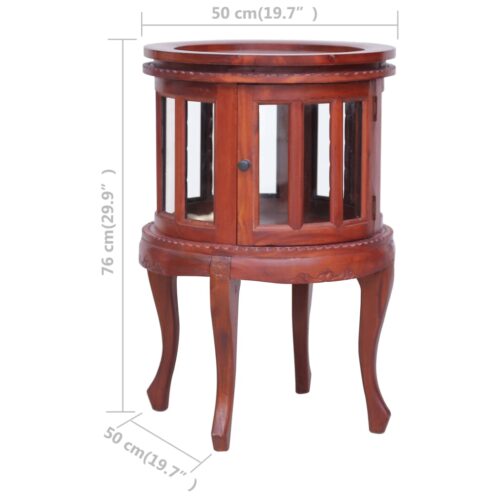 Vitrine Cabinet Brown 50x50x76cm Solid Mahogany Wood - Image 8