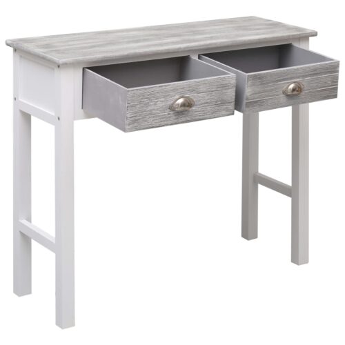 Console Table Grey 90x30x77cm Wood - Image 3