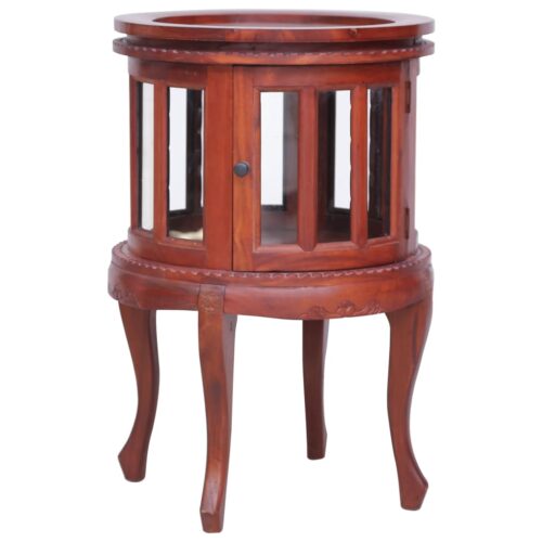 Vitrine Cabinet Brown 50x50x76cm Solid Mahogany Wood - Image 9