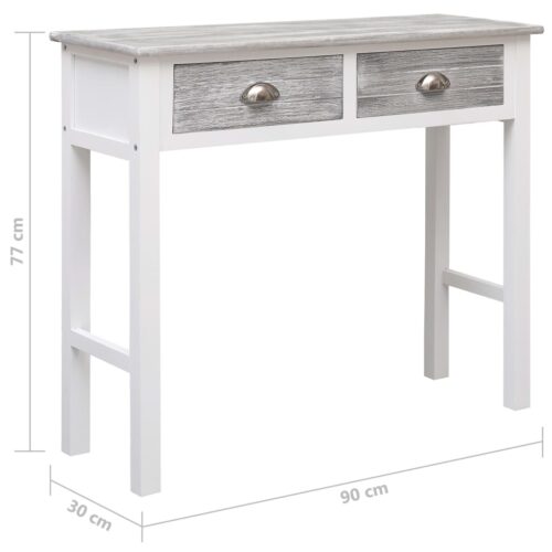 Console Table Grey 90x30x77cm Wood - Image 8