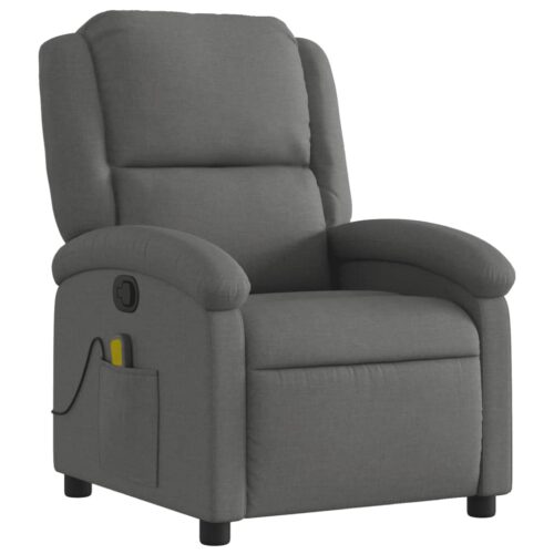 Massage Recliner Chair Dark Grey Fabric - Image 3