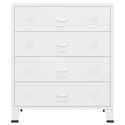 Industrial Drawer Cabinet White 78x40x93cm Metal - Image 3