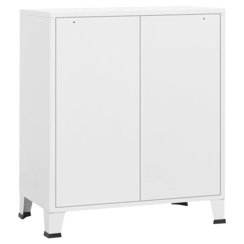 Industrial Drawer Cabinet White 78x40x93cm Metal - Image 5