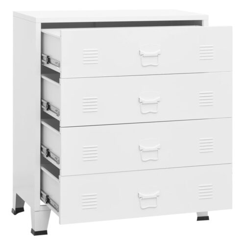 Industrial Drawer Cabinet White 78x40x93cm Metal - Image 6