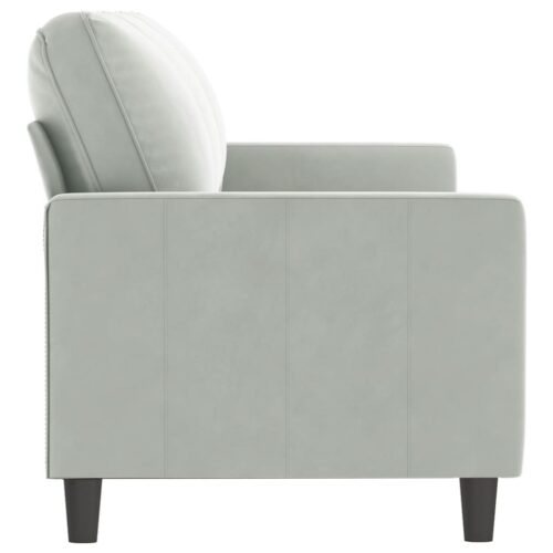 3-Seater Sofa Light Grey 180cm Velvet - Image 4