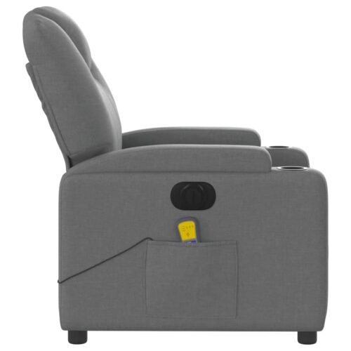 Electric Massage Recliner Chair Dark Grey Fabric - Image 9
