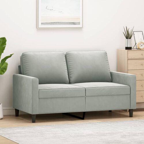 2-Seater Sofa Lounge Couch Living Room Futon Chair Velvet Fabric Grey 120cm