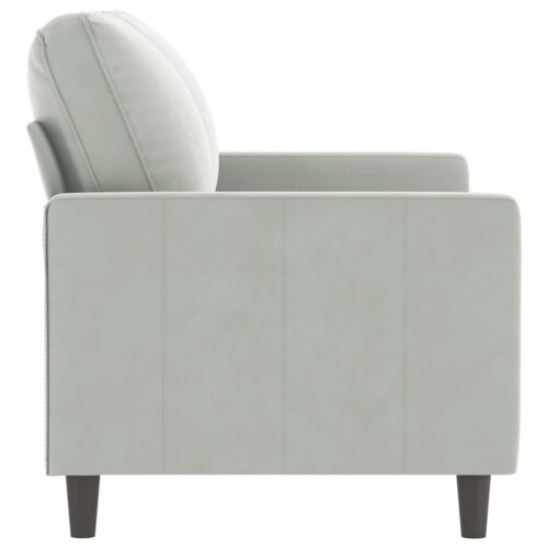 2-Seater Sofa Lounge Couch Living Room Futon Chair Velvet Fabric Grey 120cm - Image 4