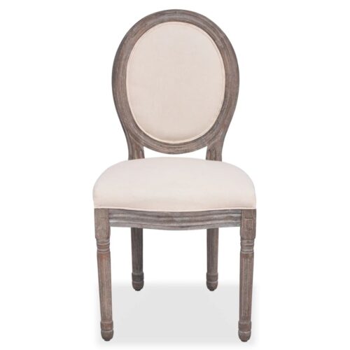 Dining Chairs 2pcs Cream Fabric - Image 3