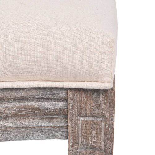 Dining Chairs 2pcs Cream Fabric - Image 6