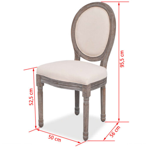 Dining Chairs 2pcs Cream Fabric - Image 7