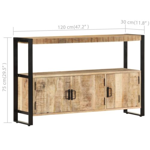 Side Cabinet 120x30x75cm Solid Mango Wood - Image 7
