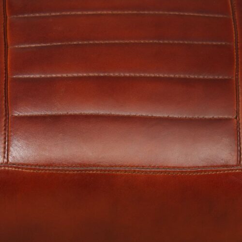 Genuine Goat Leather Lounge Chair Vintage Retro Accent Armchair Arm Seat Brown - Image 6