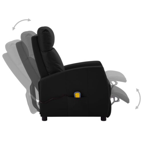 Massage Chair Black Faux Leather - Image 3