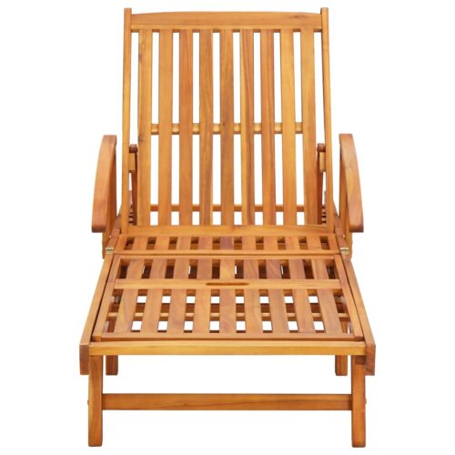 Sun Loungers 2pcs with Table Cushions Solid Wood Acacia - Image 3