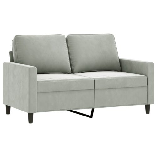 2pcs Sofa Set with Cushions 5-Seater Lounge Couch Armchair Velvet Fabric Grey - Image 3
