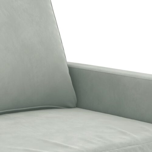 3pcs Sofa Set 5-Seater Lounge Couch Futon Foot Stool Ottoman Velvet Fabric Grey - Image 5