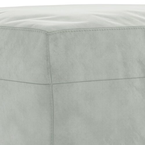 3pcs Sofa Set 5-Seater Lounge Couch Futon Foot Stool Ottoman Velvet Fabric Grey - Image 6