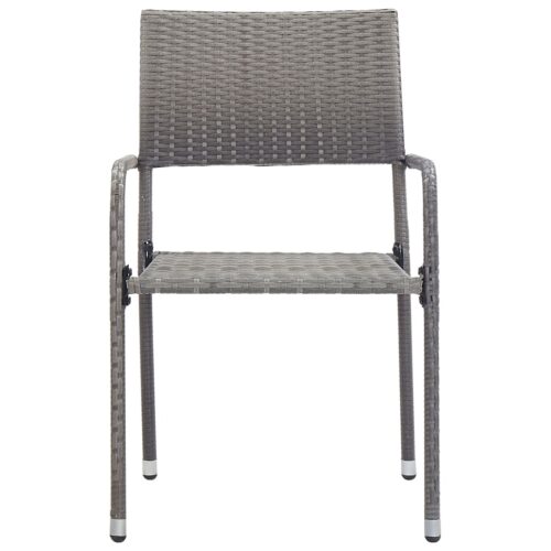 7-Piece Garden Dining Set Poly Rattan Wicker Outdoor Patio Furniture Anthracite - Image 5