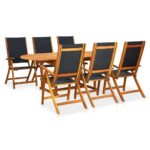 7-Piece Outdoor Dining Set Acacia Wood Timber Outdoor Patio Furniture