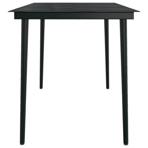 5-Piece Garden Dining Set with Cushions Black - Image 10