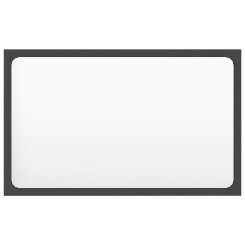 Bathroommirror Grey 60x1.5x37cm Engineered Wood - Image 2