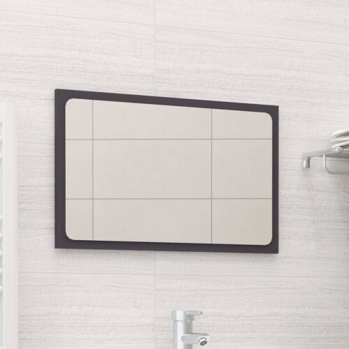 Bathroommirror Grey 60x1.5x37cm Engineered Wood - Image 6