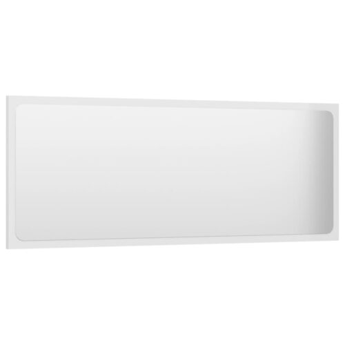 Bathroom Mirror High Gloss White 100x1.5x37cm Engineered Wood