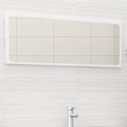 Bathroom Mirror High Gloss White 100x1.5x37cm Engineered Wood - Image 6