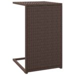 C Table Brown 40x35x60cm Poly Rattan