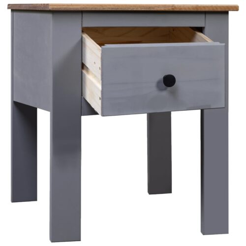 Bedside Cabinet Grey 46x40x57cm Pine Panama Range - Image 2